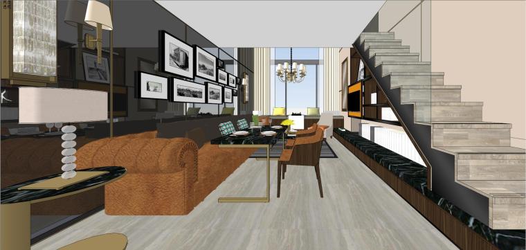 建筑学院楼室内模型资料下载-现代时尚跃层住宅室内模型设计