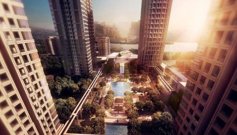 绿城蓝庭西地块住宅资料下载-重庆信达滨江蓝庭建筑模型设计