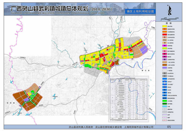 广西灵山县武利镇规划设计图-05 武利总规-镇区土地利用规划图