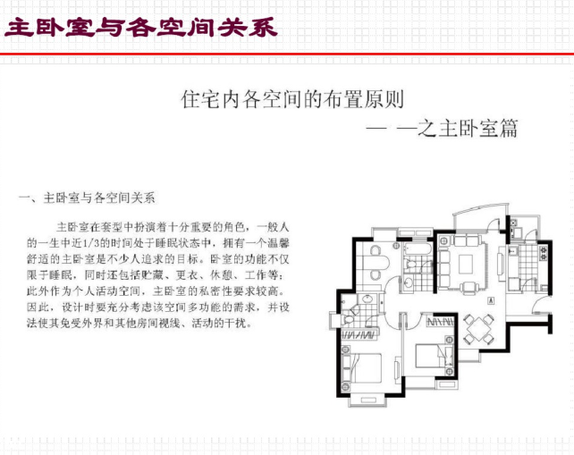 住宅精细化设计的关键（PDF，30页）-主卧室与各空间关系