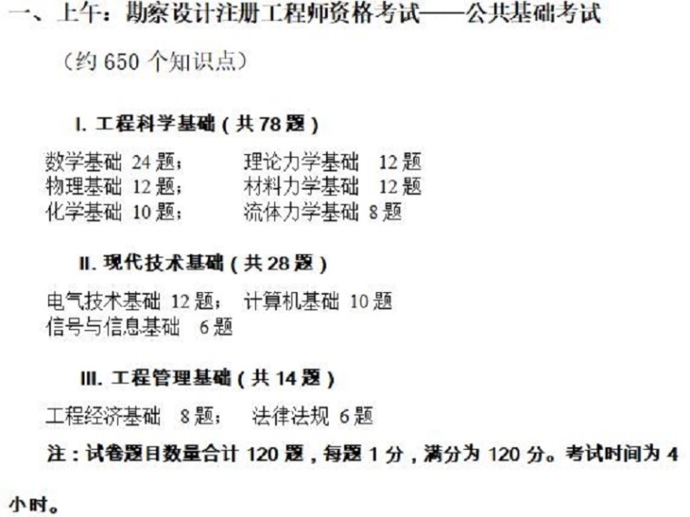 2019注安工程师资料下载-2019年注册岩土工程师基础考试大纲