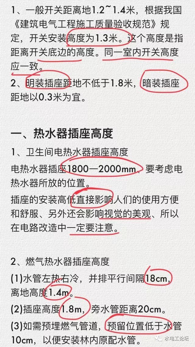 水电如何装修资料下载-老电工透露装修中33个水电定位技巧！必须收藏好