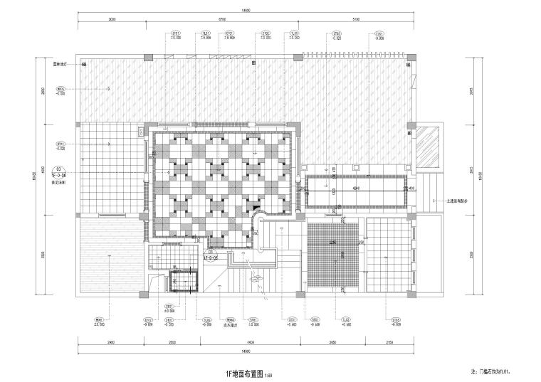 [四川]成都棠湖柏林城样板间施工图+实景图-一层地面铺装图