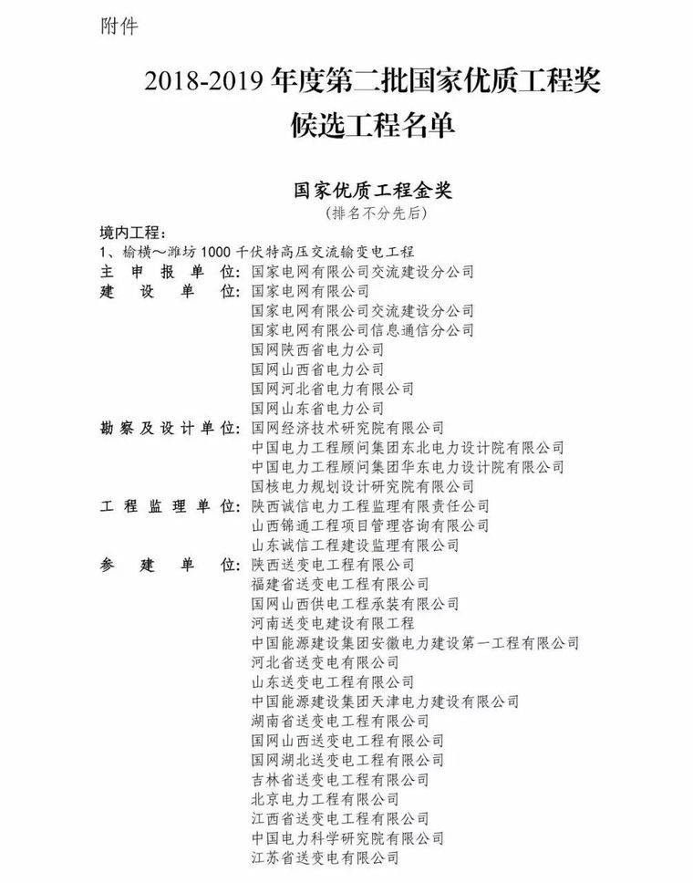 “国家优质工程奖”候选工程名单公示！_2