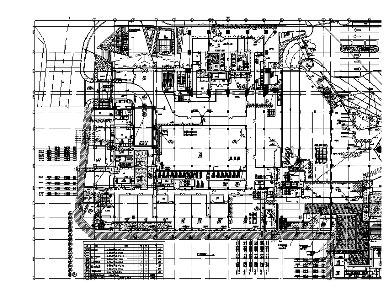 四川101层五星酒店综合楼给排水施工图-地下一层给排水平面图（一）