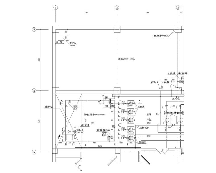 图书馆给排水全套设计施工图-水泵房大样