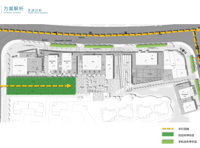 知名地产云鹭湾八号地块商业街方案设计文本-车流分析