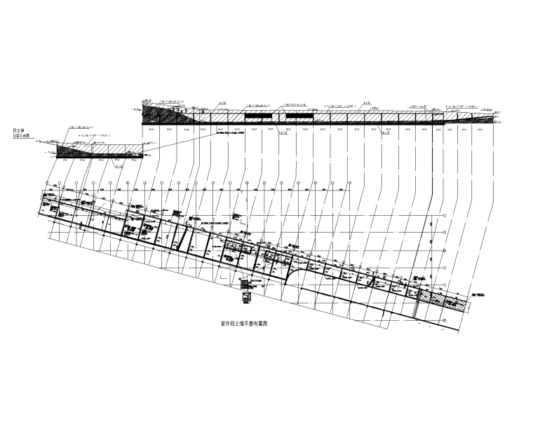 [益阳]知名商业广场建筑结构施工图（2015）-室外挡土墙平面布置图