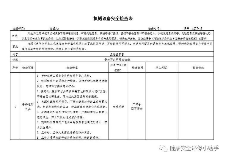 一整套企业安全检查表，拿来直接用！_28