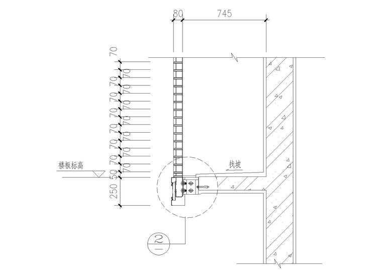 室内室外多种类节点详图放大图-空调搁置板剖面图