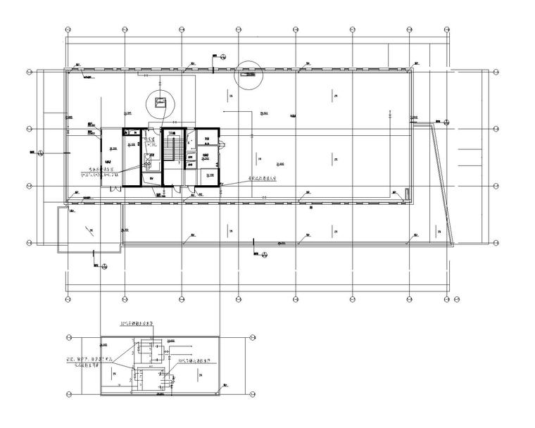 上海交通银行数据处理中心给排水设计施工图-机房层平面图及屋顶平面图
