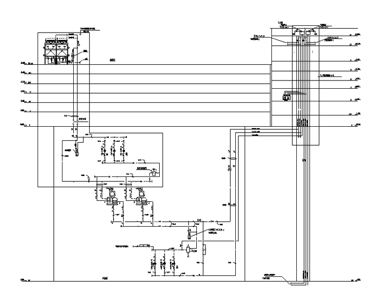 四川101层五星酒店综合楼暖通施工图-T1塔楼冷冻机房水系统原理图