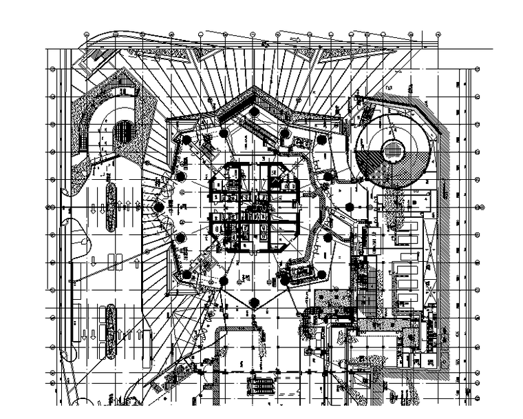 四川101层五星酒店综合楼暖通施工图-地下一层消防风管平面图