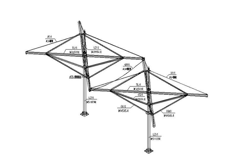 交通检查站张拉膜结构施工图(含基础2014)