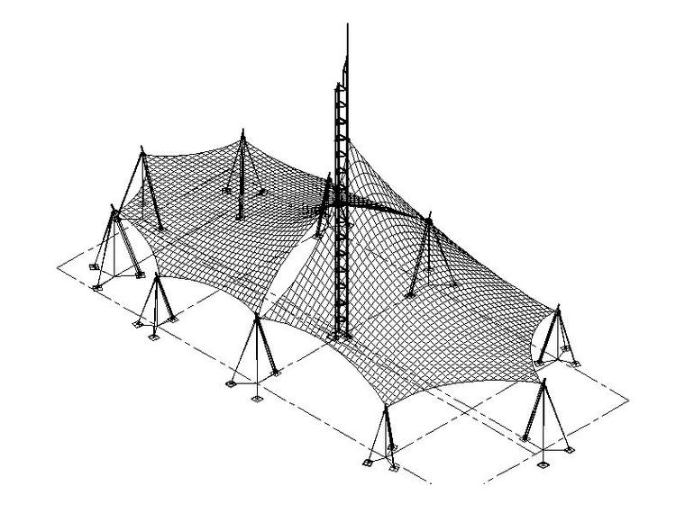 景观张拉膜结构施工图(2014,图纸齐全)