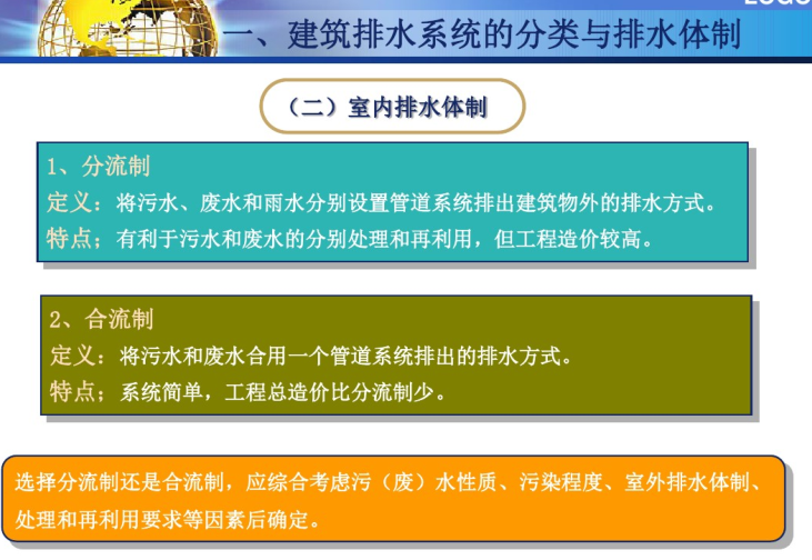 建筑排水与中水系统详细讲解（169页）-室内排水体制