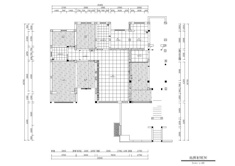 [河北]保定红山庄园新中式样板房施工图-地面铺装图