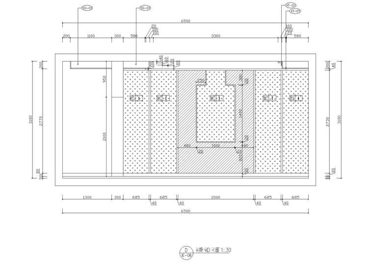 [河北]保定红山庄园新中式样板房施工图-主卧立面图