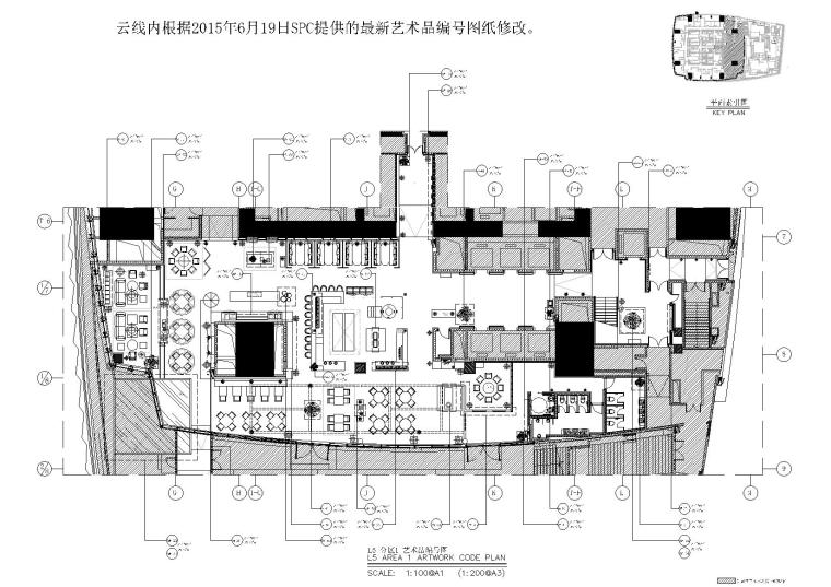 [广州]周大福金融中心L5&L6施工资料+效果图-L5分区1 艺术品编号图
