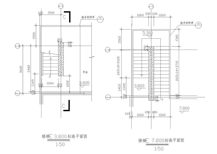 平行雙跑樓梯平面圖