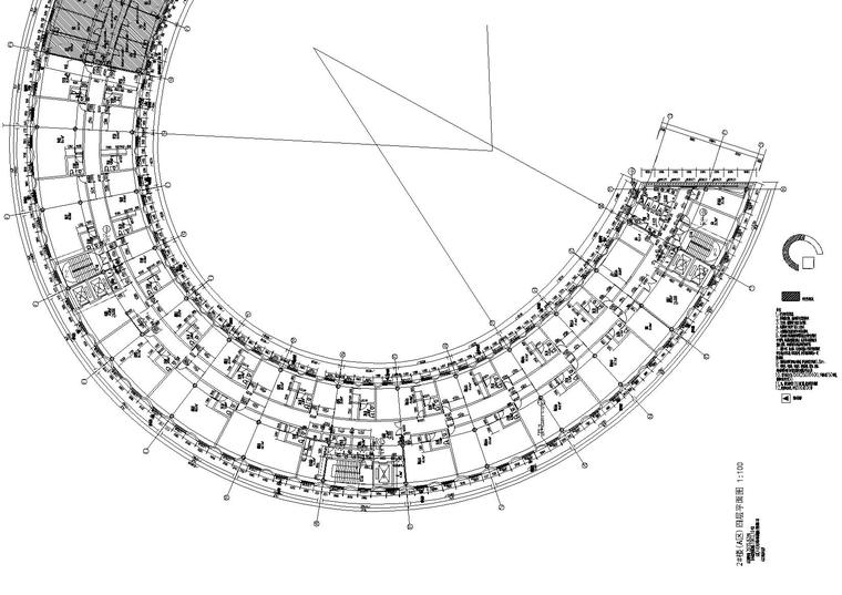 [上海]​奉贤社区中心全套建筑图纸+效果图-2#楼（A区）四层平面图