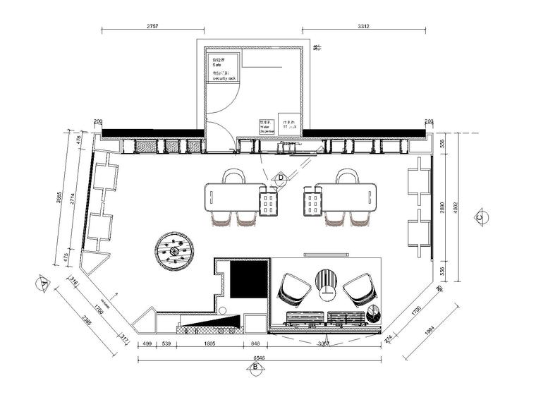 [北京]奢侈品手表Panerai王府井店施工图-PANERAI Beijing WFC_171117-PLAN