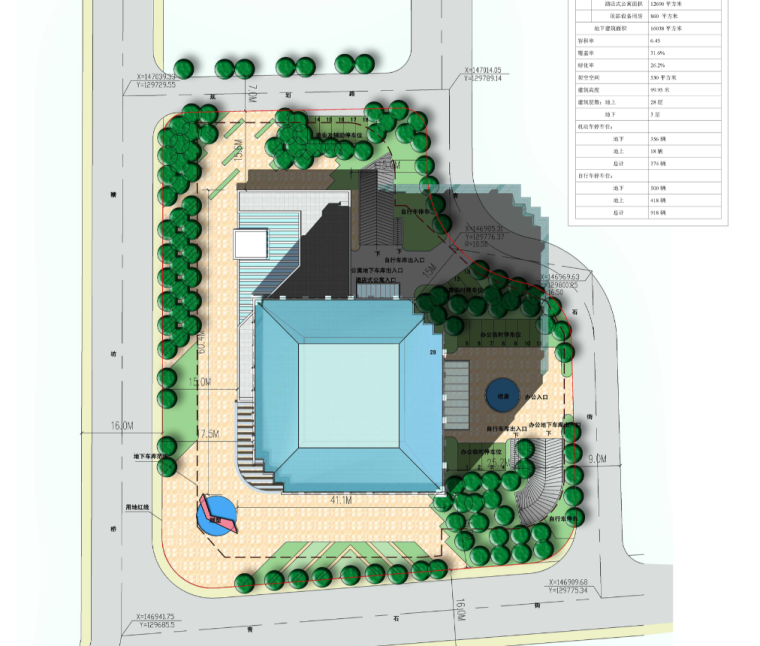 [江苏]南京复合商业空间商务办公建筑方案图-复合商业空间商务办公建筑总平面图