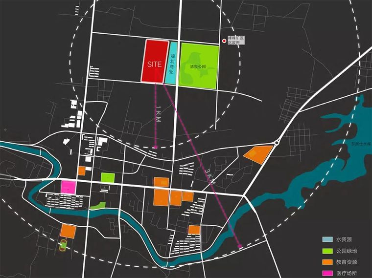 本项目位于邯郸市西南的峰峰矿区的北部新城主轴,紧邻清泉公园和区