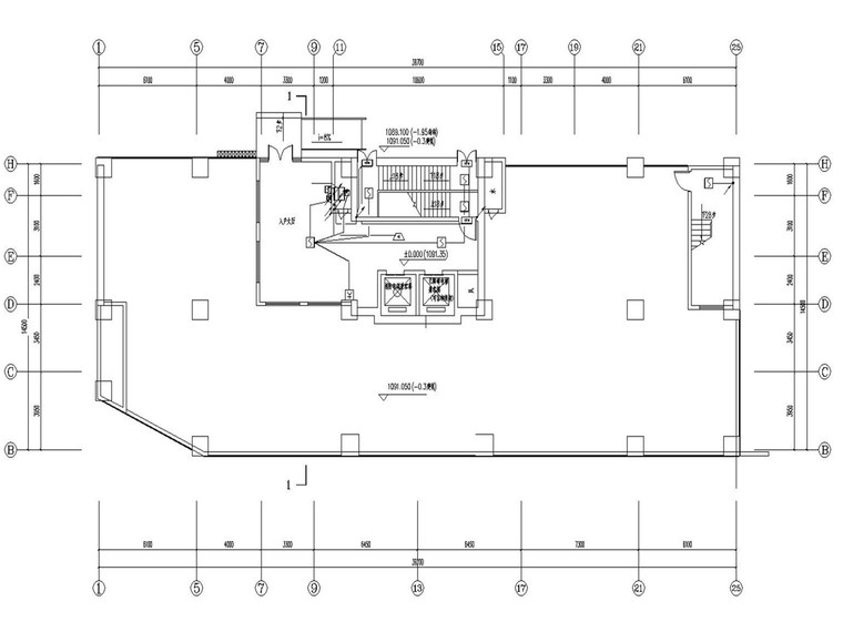 某住宅小区电气设计施工图-首层火灾自动报警平面图