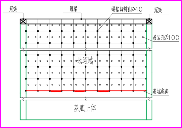 明挖车站基坑支护混凝土支撑拆除施工方案-49地连墙吊装孔、绳锯切割孔分布示意图