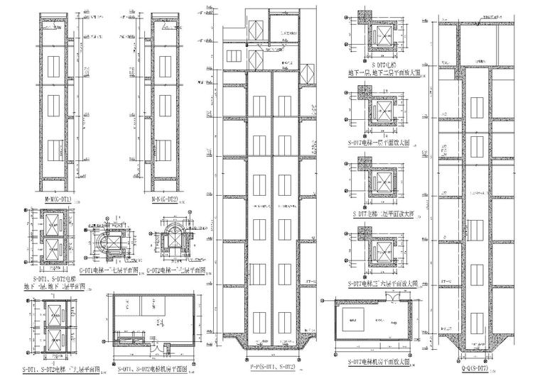 超全电梯·自动扶梯节点大样详图-电梯详图