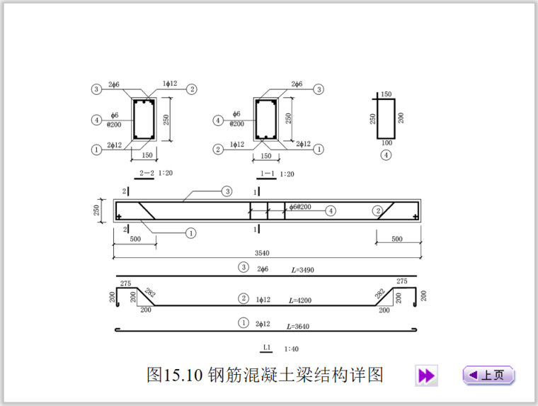 建筑结构施工图(基础平面图及基础详图)-钢筋混凝土梁结构详图