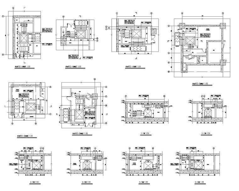 上海二十层酒店空调通风系统设计施工图-地下室风机房详图