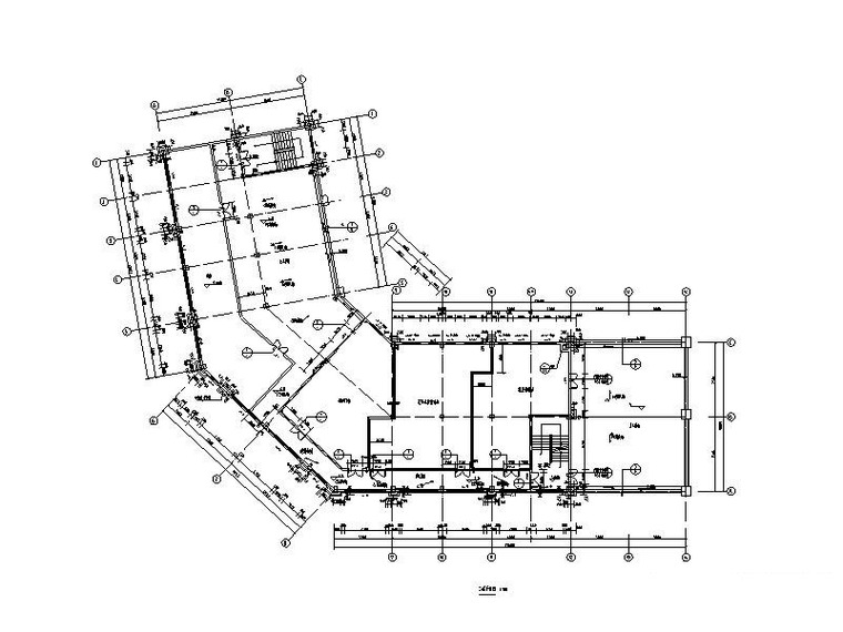 3层框架结构商业楼结构施工图（含建筑图）-二层平面图