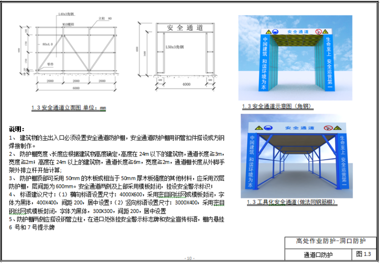 施工现场安全设施标准化图集（图文并茂）-通道口防护