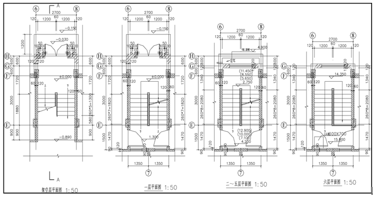 六层住宅楼施工图建筑设计说明(建施施工图)-楼梯详图