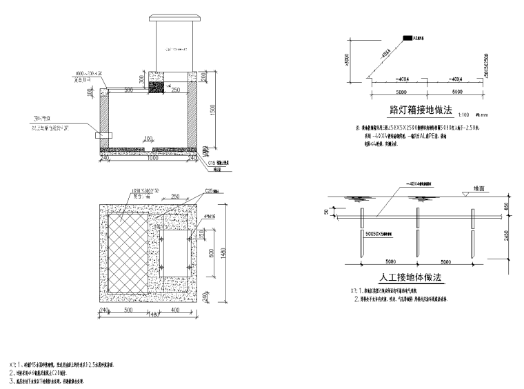 某特大型农产品电商物流园项目-室外工程-11 路灯配电箱及基础接地大样图_看图王