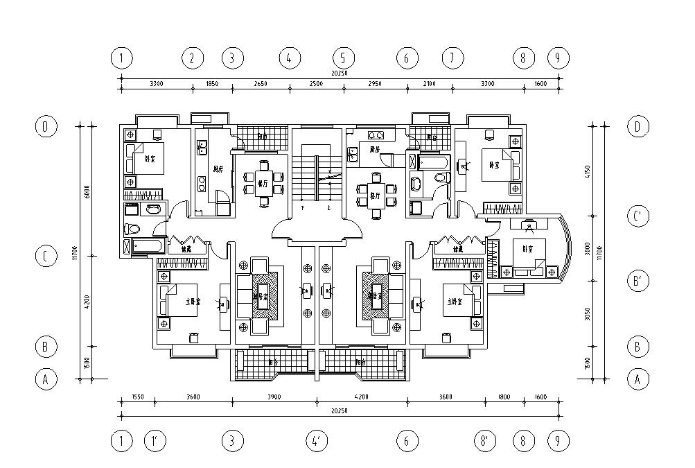 经典多层住宅楼户型设计图-建筑户型图-筑龙建筑设计论坛