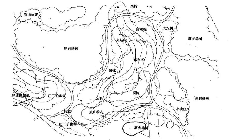 公園綠地林植平面圖