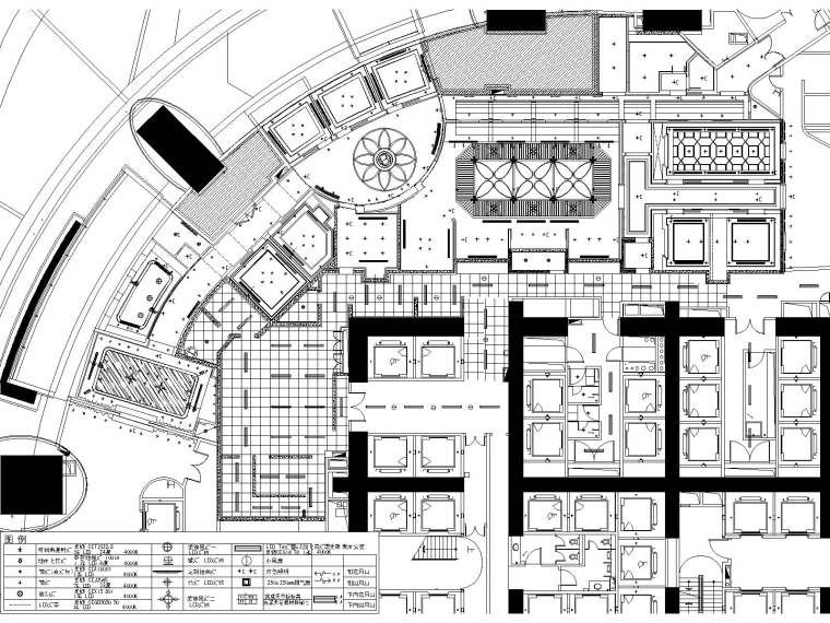 上海中心大厦洋房火锅餐厅CAD施工图+效果图-3洋房火锅MOR天花布置图