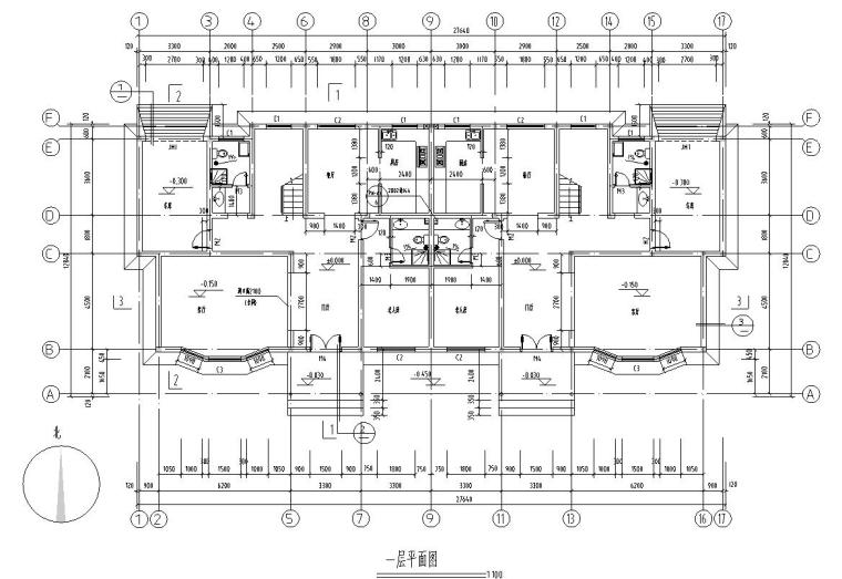 异形住宅建筑户型资料下载-多层住宅建筑住宅楼户型设计图