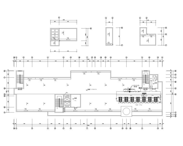 浙江岱山某医院住院楼中央空调设计施工图-屋顶平面图