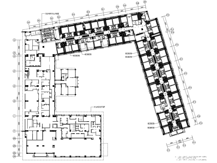 [拉萨]香格里拉酒店客房区施工图+实景拍摄-3一层客房天花平面图