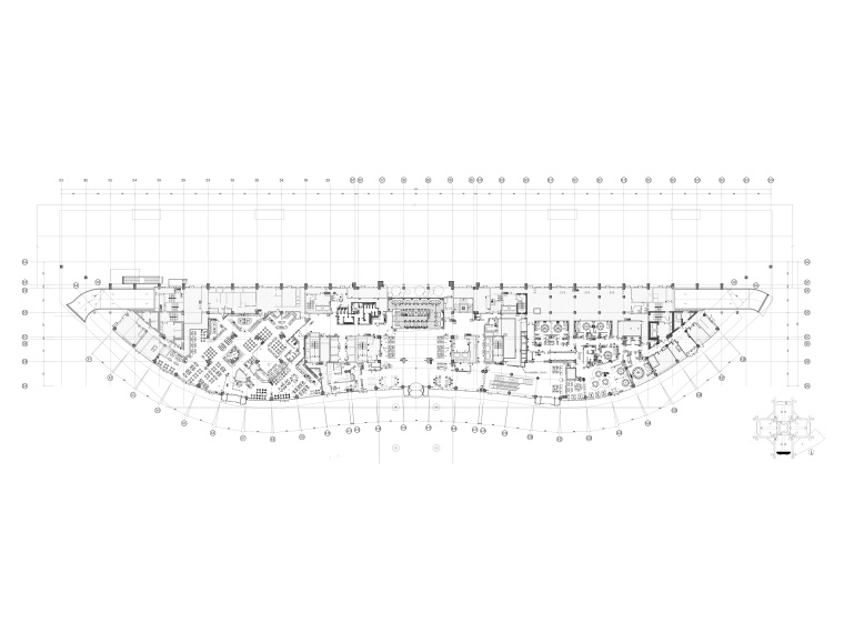 [上海]五星商务洲际酒店施工工程项目施工图-一层墙面综合点位图