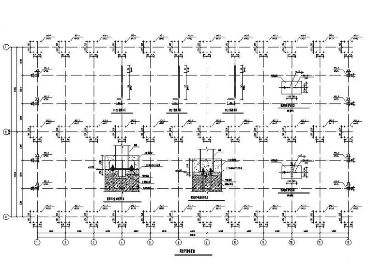 16米轻钢结构厂房施工图资料下载-36米轻钢结构厂房结构施工图纸