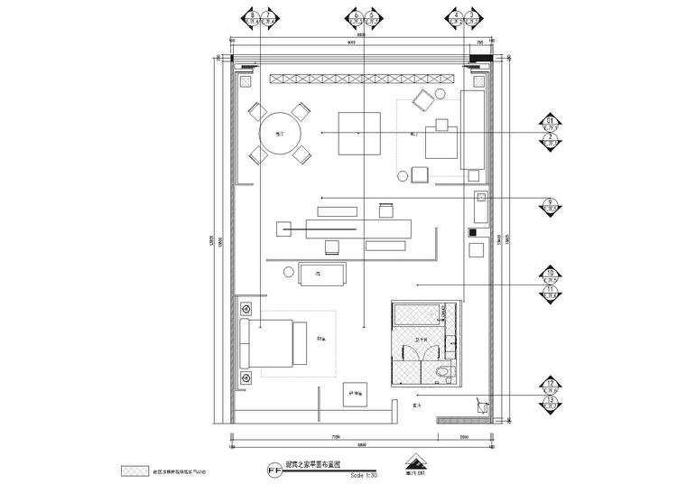 之家施工图设计说明资料下载-[北京]居然顶层琚宾之家 · 画屏施工图+实景