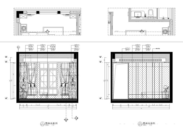 [福州]-百督府新中式风格别墅施工图+效果图-福州百督府一层客房立面图