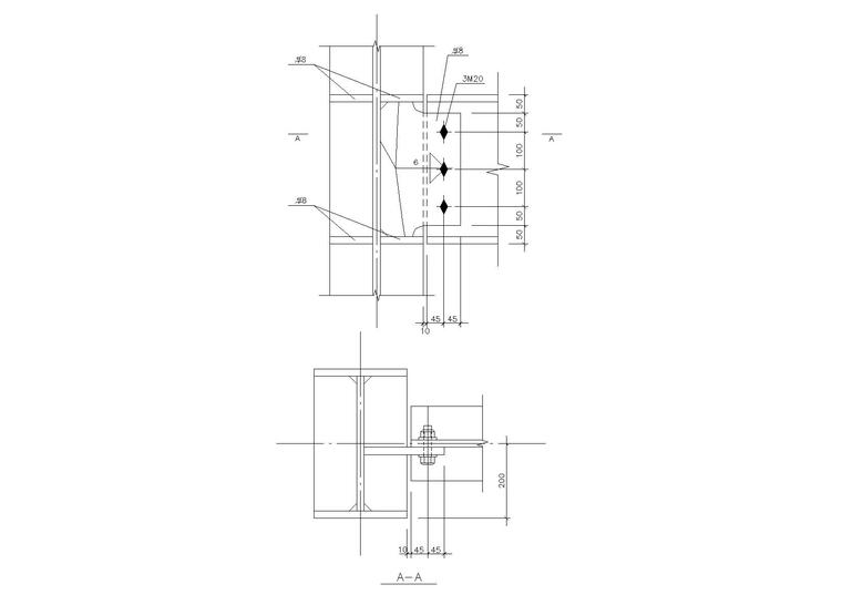 钢梁与钢梁刚接节点大样资料下载-精选88个钢梁节点构造详图CAD