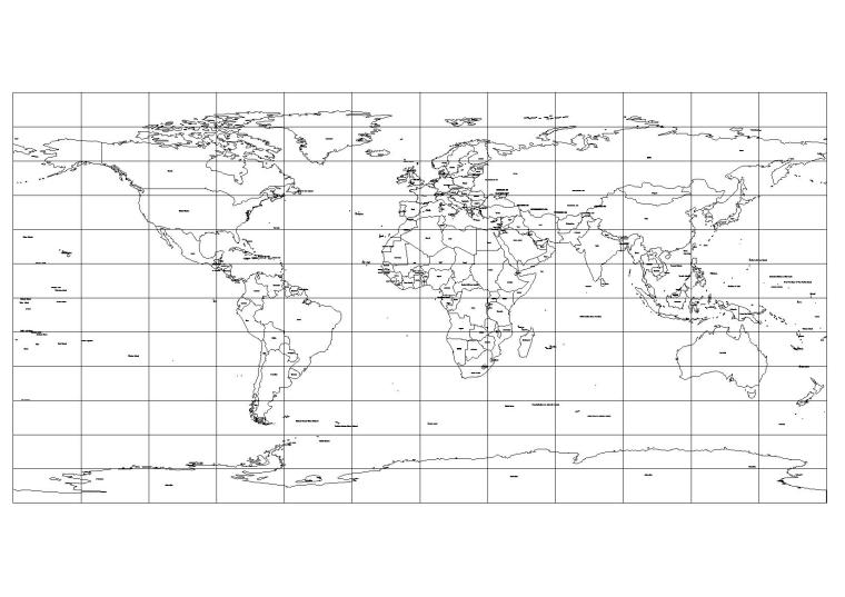 地形图cad图资料下载-世界地图各国详细CAD图资料
