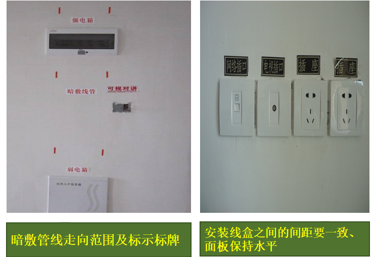 房地产公司交房质量观感标准化（图文并茂）-暗敷管线走向范围及标示标牌